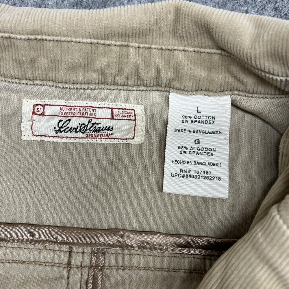 Levi Strauss Signature Jacket Womens L Beige Corduroy Blazer Button Flap Pockets - Picture 3 of 16